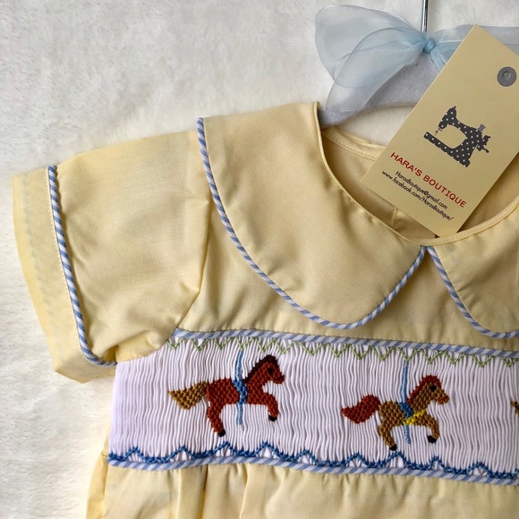 SOLD Boy horse smocked bubble - Picture 2 of 2